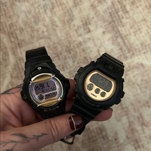 G-Shock Black and Gold Digital Watches